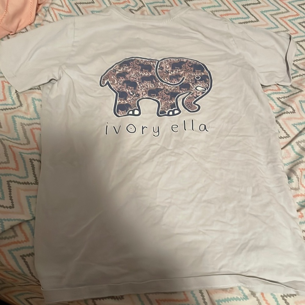 light blue grayish ivory ella t shirt